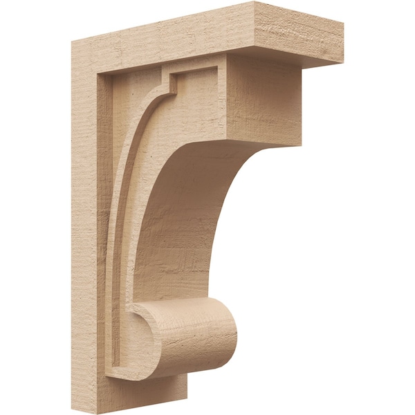 Ekena Millwork 6"W x 12"D x 18"H Classic Alma Rough Cedar Woodgrain TimberThane Corbel, Primed Tan CORUR06X12X18ALMRCPR - main